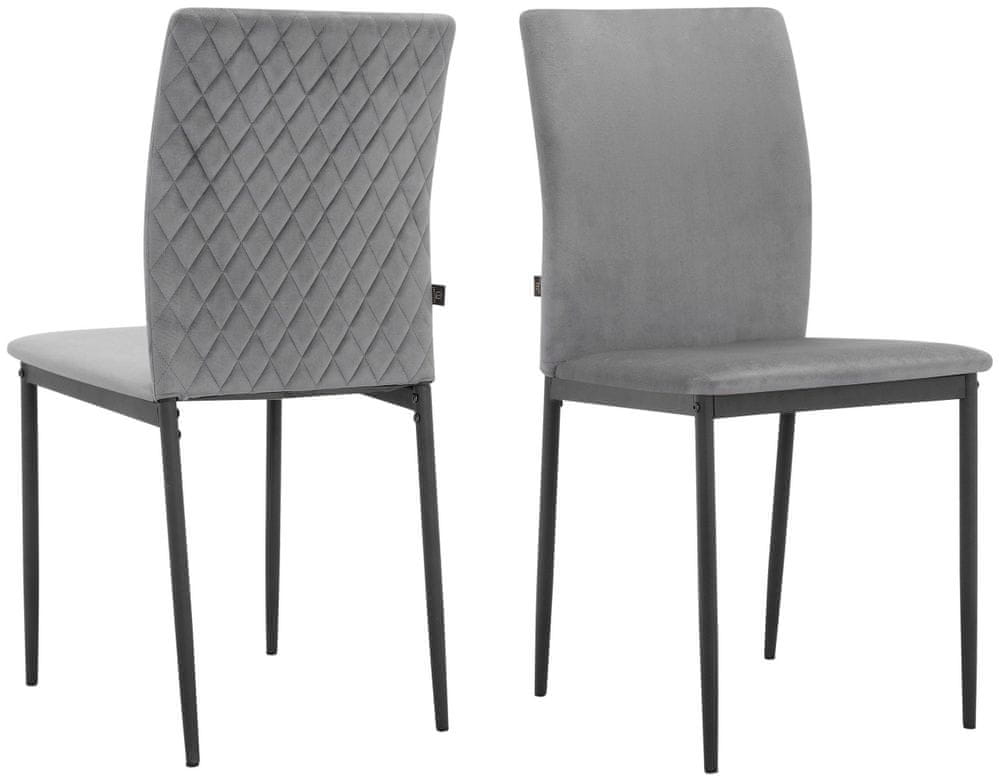 Danish Style Jedálenská stolička Pavia (SET 2 ks), syntetická koža, tmavo šedá